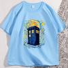 Sternenblaue Box Gedruckte T-Shirts Herren Damen Lustige Van Gogh Grafik T-Shirts Freizeit Baumwolle Kurzarm Rundhals T-Shirts