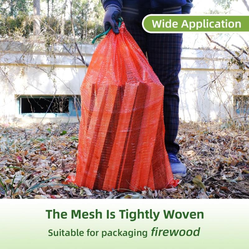 10Pcs Extra Large Reusable Mesh Produce Storage Bags Suitable For Onions Potatoes Vegetables And Firewood