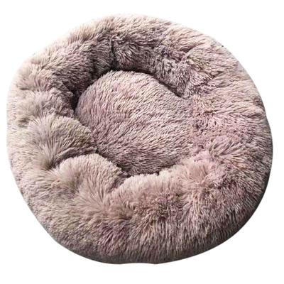 Canil Interno de Inverno para Animais de Estimação Cama Redonda Quente de Pelúcia Macia para Dormir Animal de Estimação