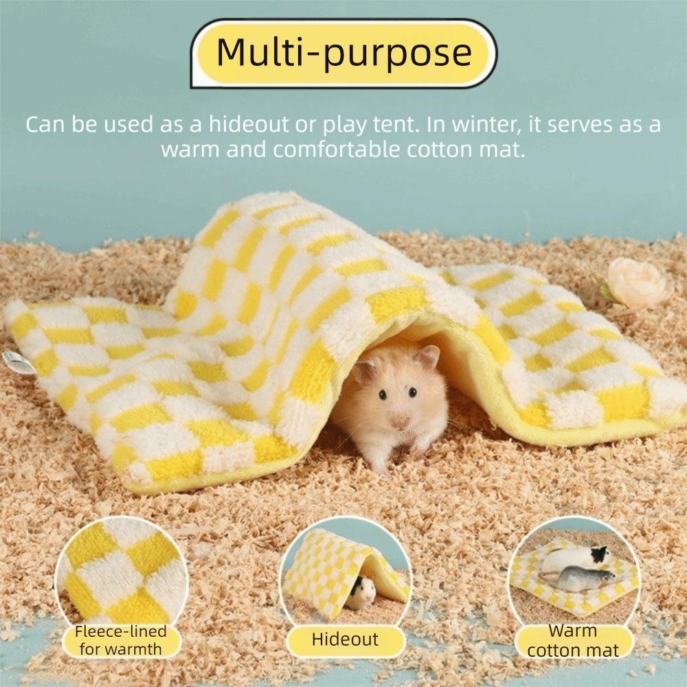 Warm Hamster Cotton Mat Foldable Pet Cave Nest Plush Small Pet Sleeping House  Autumn Winter