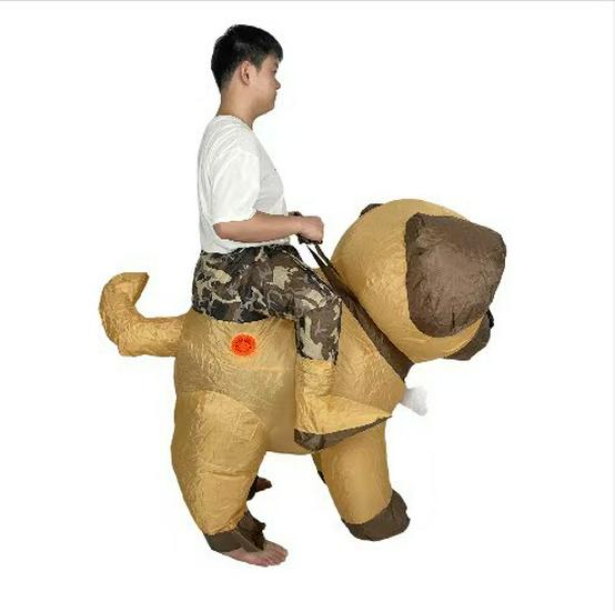 Cycling Pug Inflatable Halloween Costume - Hot-Selling Party Mascot & Prank Outfit