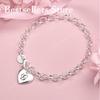 Luxury 925 sterling silver 8-inch 26 letter heart-shaped bracelet for women's fashionable wedding accessories
