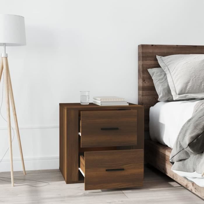816711 vidaXL Bedside Table Brown Oak 50x39x47 Cm