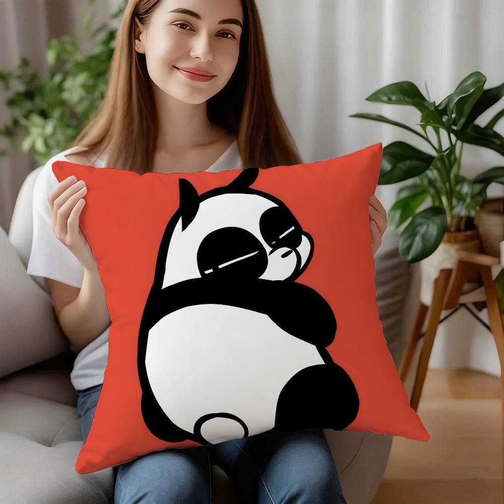 Poszewka na poduszkę z postacią P-chan z kreskówki Ranma Dekoracyjna poduszka na sofę do domu Dwustronny nadruk Krótki plusz Poszewka na poduszkę Prezent świąteczny