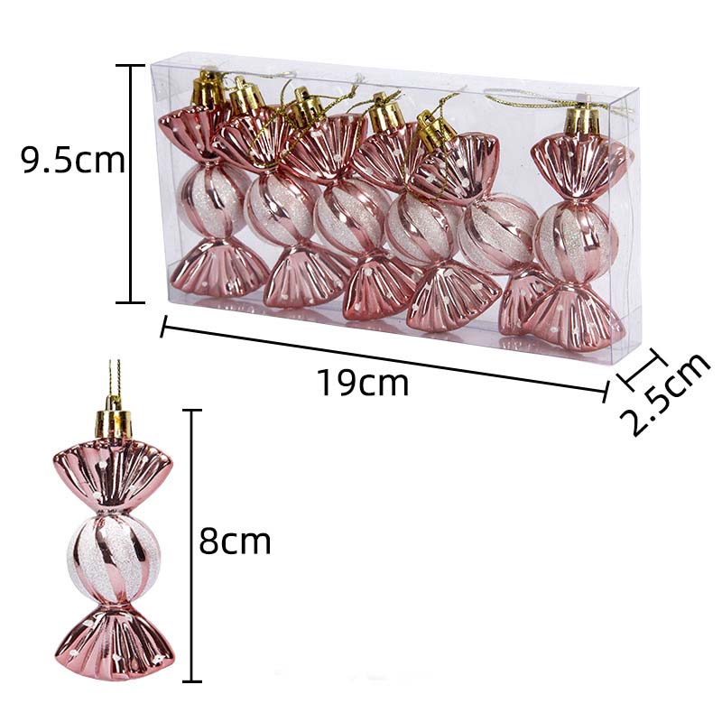 6pcs/box Candy Crutch Icicle Christmas Tree DIY Ornaments New Year Xmas Gifts Christmas Ball Decoration for Home Navidad