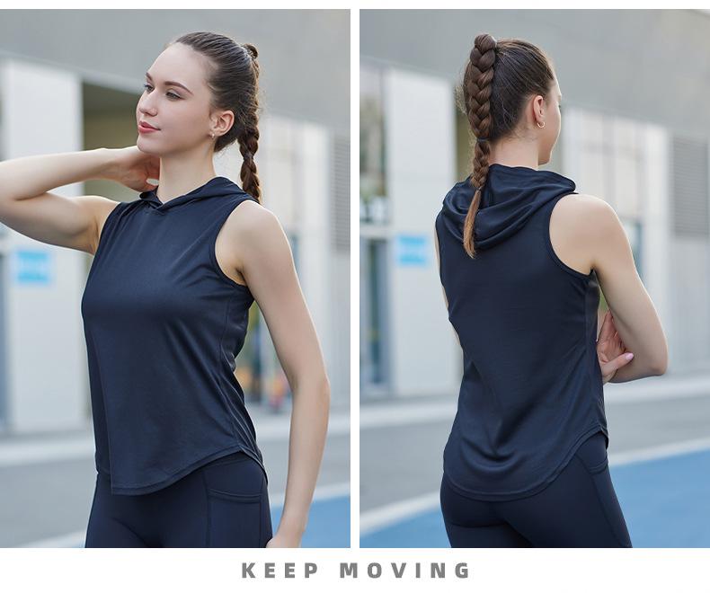 Men's Summer Quick-Dry Hooded Sports Vest - Casual, Breathable, European & American Style for Outdoor Running & Fitness