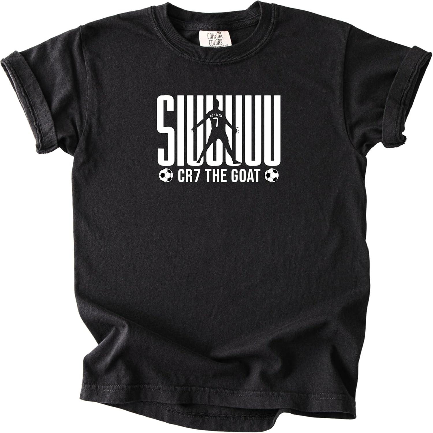 

Ronaldo #7 Youth T-Shirt _ Siu Celebration Goat Tee _ Premium Vintage Soccer Fan Gift for Boys & Girls XXXXXL різнокольоровий