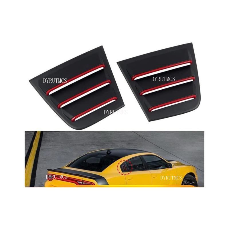 For Dodge Charger 2011-2021 Car Rear Louver Window Side Shutter Cover Blind Trim Sticker Vent Scoop ABS Carbon Fiber Accessories
