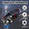 Smart Sensor Headlamp,Multi-Mode Portable Flashlight,Waterproof Type-C Rechargeable,Running,Camping,Cycling,Fishing,Outdoor,BBQ