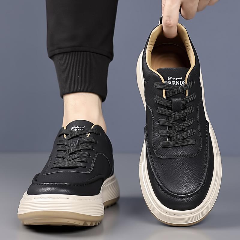 Mode Hohe Qualität Herren Schnür-Sneakers Bequem Atmungsaktiv Herren Flats Leder Herren Freizeitschuhe Business Casual Fahrschuhe