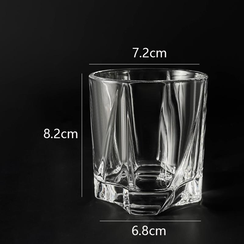

200ml/280ml Coffee Cups Glass Drinkware Square Bottom Rotary Carving Tumbler Collin Cups Engraved Glass Mug Cocktail Glasses Cup foam box pack