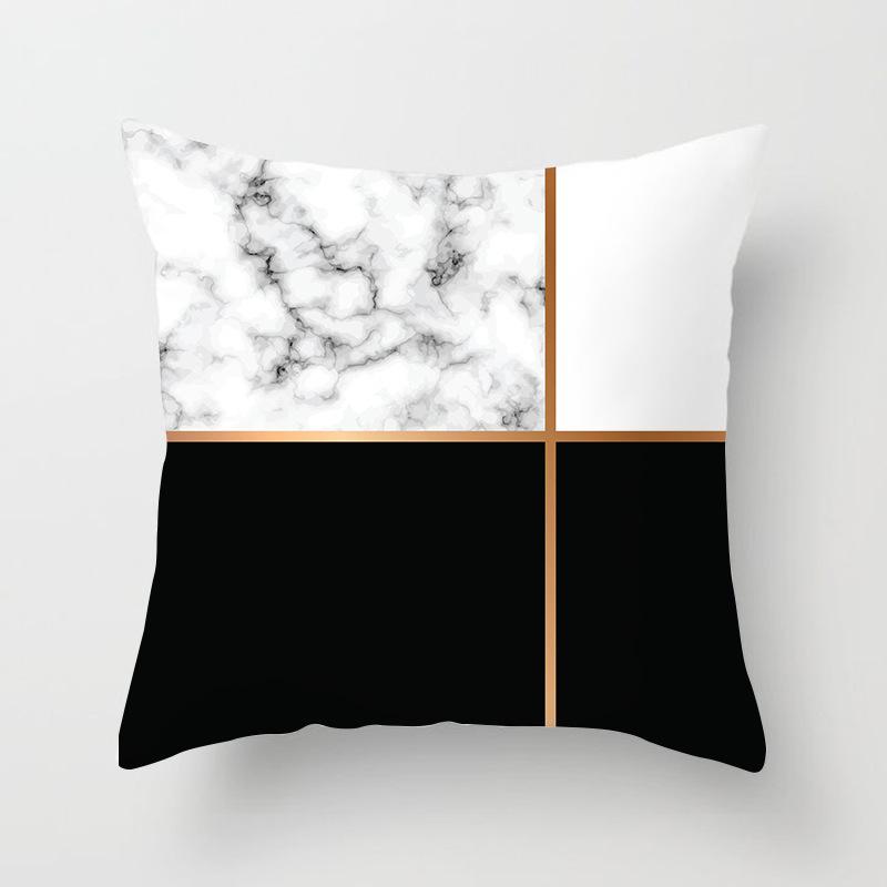 

Домашний декор Геометрический мраморный принт Диванная подушка Декоративная наволочка Полиэстер Квадратная подушка для подушки Funda de Almohada 16x16Inch