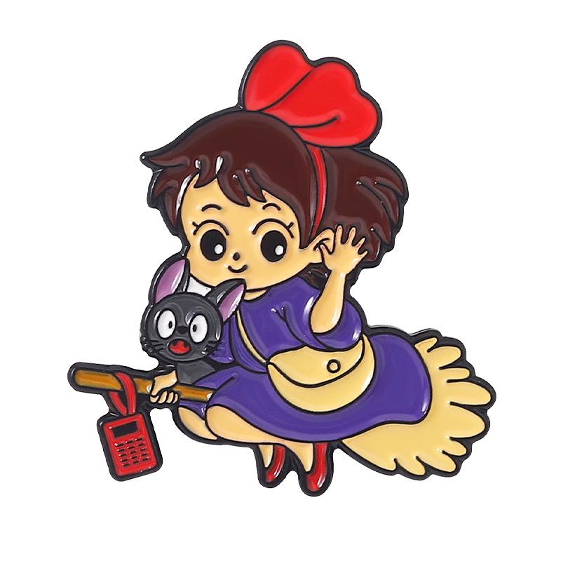 Cute Cartoon Alloy Lapel Pin - Anime Character Decorative Brooch Badge