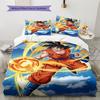 Son Goku Pattern Bedding,Quilt Set Quilt Cover Pillowcase Home Birthday Gift (1 * Duvet Cover + 2 * Pillowcase, Without Core)