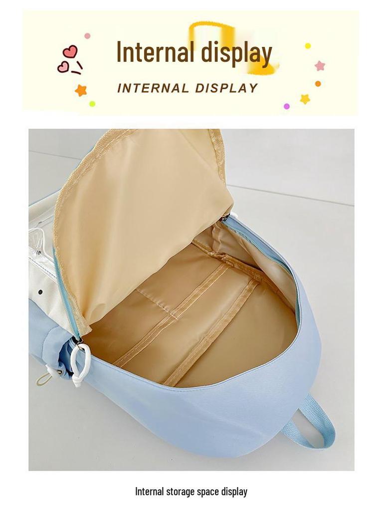 Large Capacity Japanese Style Backpack - Lightweight, Cute Cartoon Design for Female Students