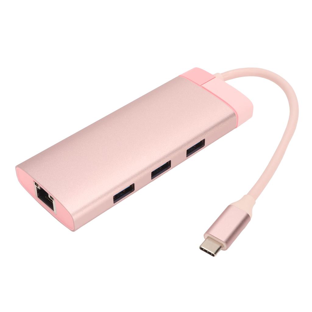 6 in 1 Docking Station Type C to PD 3USB3.0 High Definition Multimedia Interface RJ45 Expansion Dock