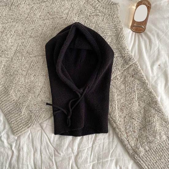 Écharpe Bonnet Couleur Unie Sangles Réglables Laine Chaud Cache-Cou Intégré Blocage de Température Hiver Extérieur Cyclisme Ski Coiffure