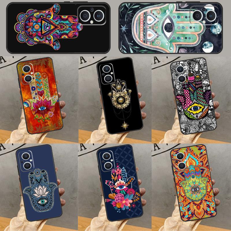 Hamsa Hand Of Fatima Case For OPPO Reno 13F 12F 11F 8T 7 8 10 11 12 13 Pro OPPO Find X8 X6 Pro X3 X5 Lite Cover
