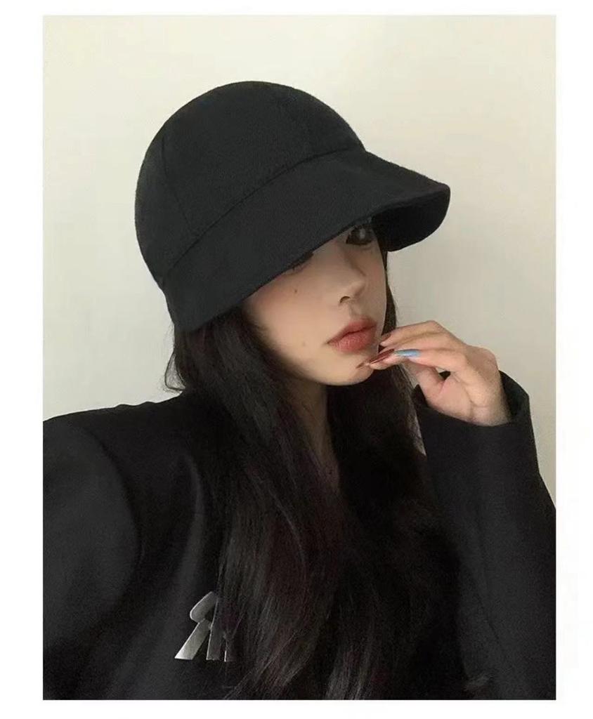 ZLS Bucket Hat Women's Spring and Summer Sunscreen UV Protection Sun Hat Plain Black Sun Hat
