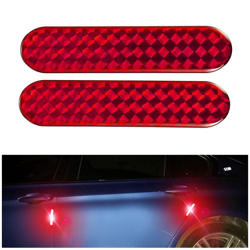 2Pcs Sign Night Lamp Decal Door Sticker Warning Tape Safety Mark Car Reflective Strips