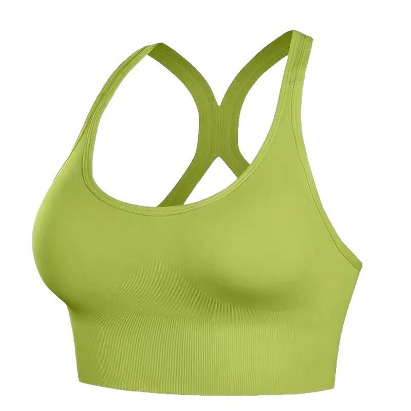 

Спортивный бралетт большого размера с перекрестной спинкой, без косточек, ударопрочный, для йоги и бега L for 110-140 lbs трава зеленый