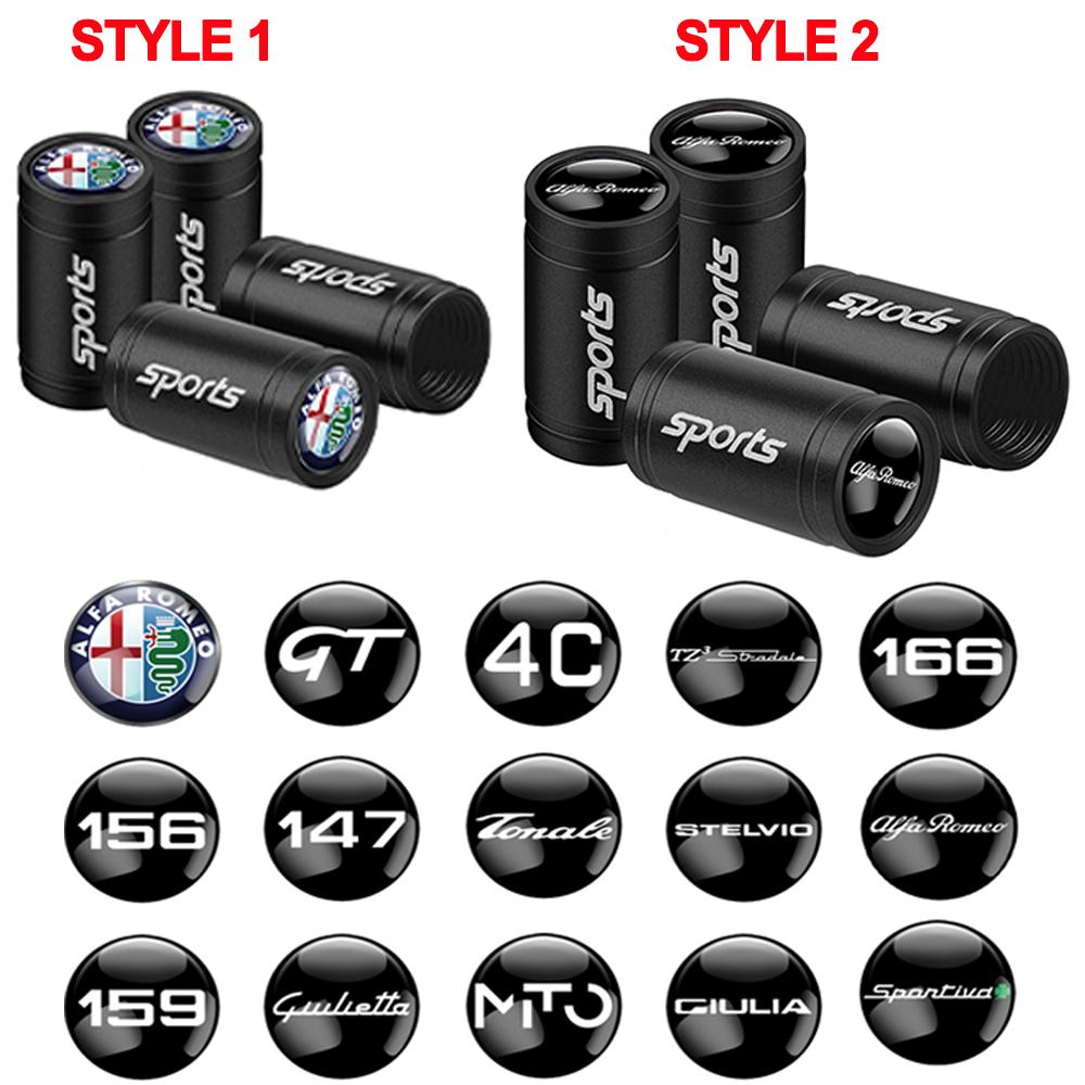 

4PCS Sports Emblem Metal Car Wheel Tires Valve Stem Air Cap For Alfa Romeo Sportiva Giulia MiTo 156 147 GT 159 Auto Accessories (as the picture,For Alfa Romeo 01)