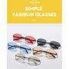 Women's sunglasses, men's and women's fashion frameless sunglasses, metal sunglasses