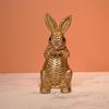 Rattan Effect Resin Bunny Easter Decor,Table Rabbit Easter Decorations,Spring Bunnies Decoration Statue Figurine