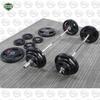 Rubberized Cast Iron Barbell Set