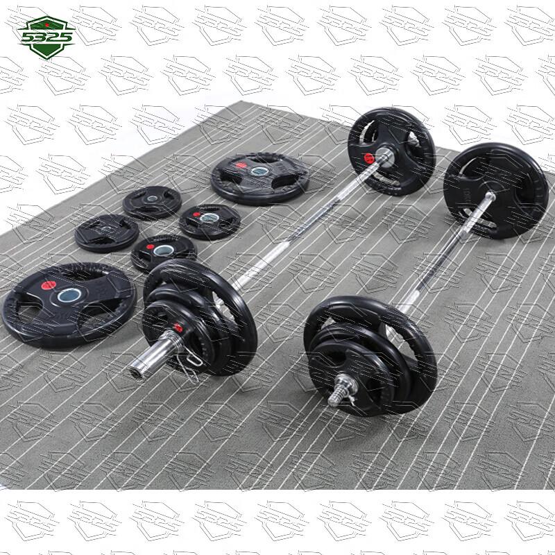 Rubberized Cast Iron Barbell Set