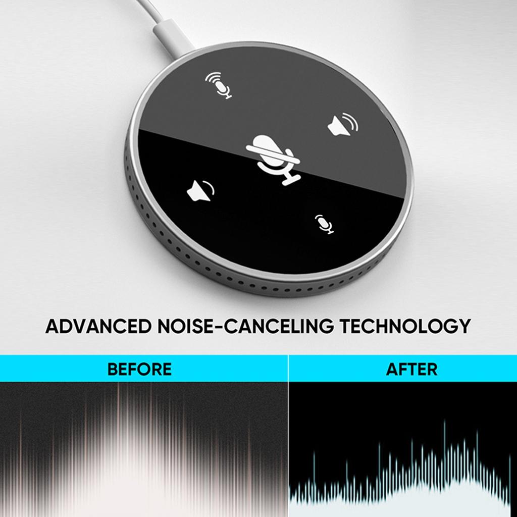 Desktop USB Conference Speakerphone Microphone Built-in Speaker 360 degrees  Omnidirectional PC Computer Condenser Mic with  Function Volume Adjustmen