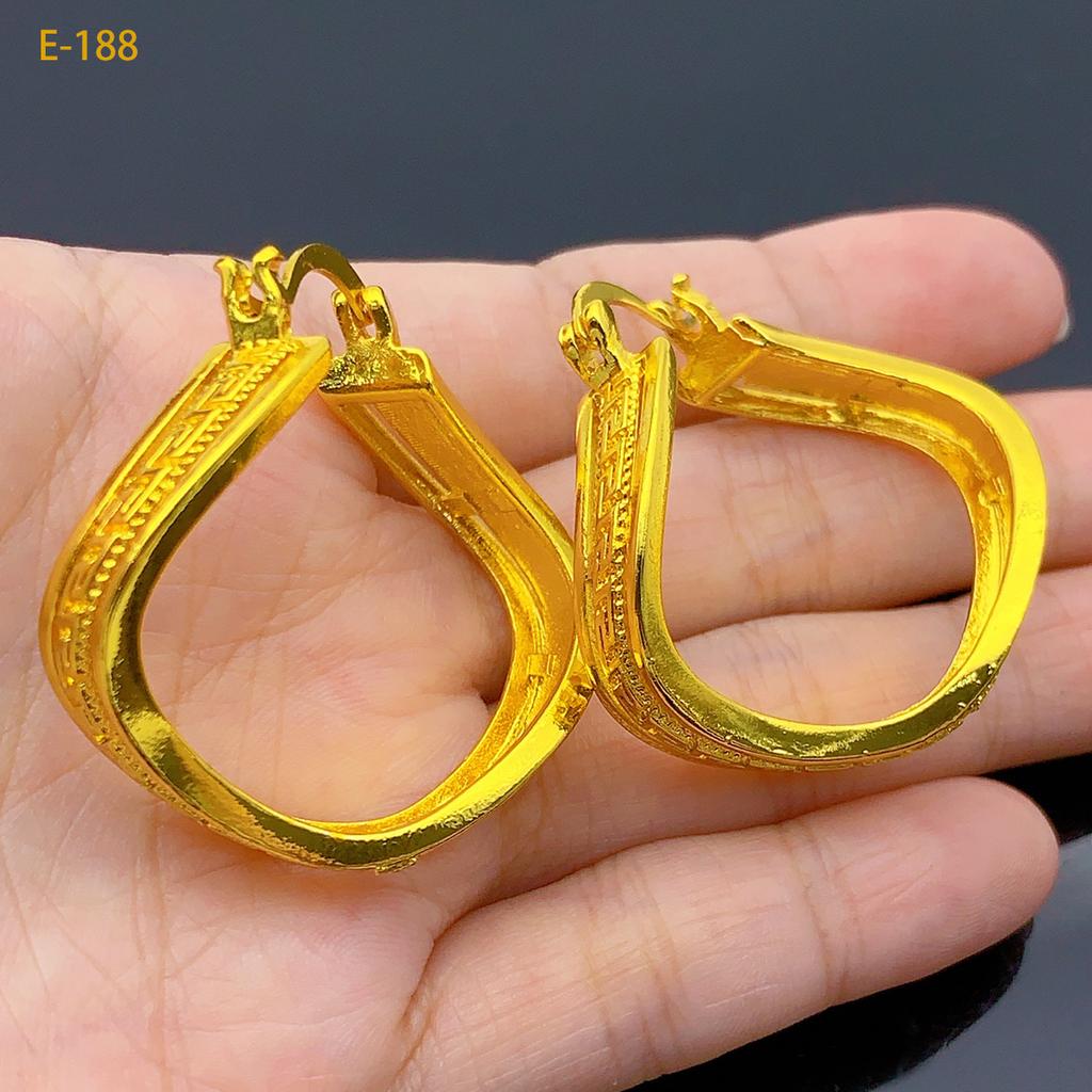 Dubai Bridal Jewelry 24K Gold Plated Earrings Exaggerated Vintage Nigerian Ladies Personalized Simple Earrings 2026