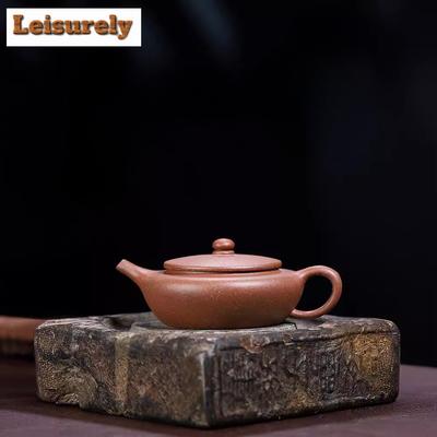 Bules de Chá Yixing Vintage de Argila Roxa 120ML Feitos à Mão Pote Bian Chen Lama de Seção Minério Bruto Chaleira Fabricante de Chá Conjunto de Chá Zisha Serviços de Chá