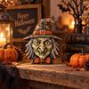 Wooden Ghost Figurine Gothic Witch Statue Decoration Rustic Style Desktop Decorations  Halloween