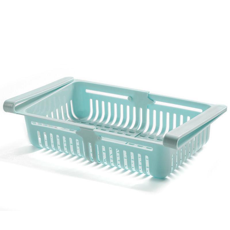 

Выдвижные ящики холодильника, стеллаж для хранения свежих разделителей, регулируемый растягивающийся органайзер для холодильника, корзина с ящиком 20.5*16*7.5cm зелёный