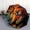 1pc Flaming Lion Auto-Open Close Umbrella with Foldable Design, 8-Bone Iron Frame, Outdoor, Ideal Gift for Fans, Travelers, Daily Use.B069