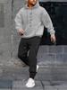 Black Retro Letter Print Men's 2-Piece Set: Hoodie Sweatshirt & Jogging Sweatpants for Winter