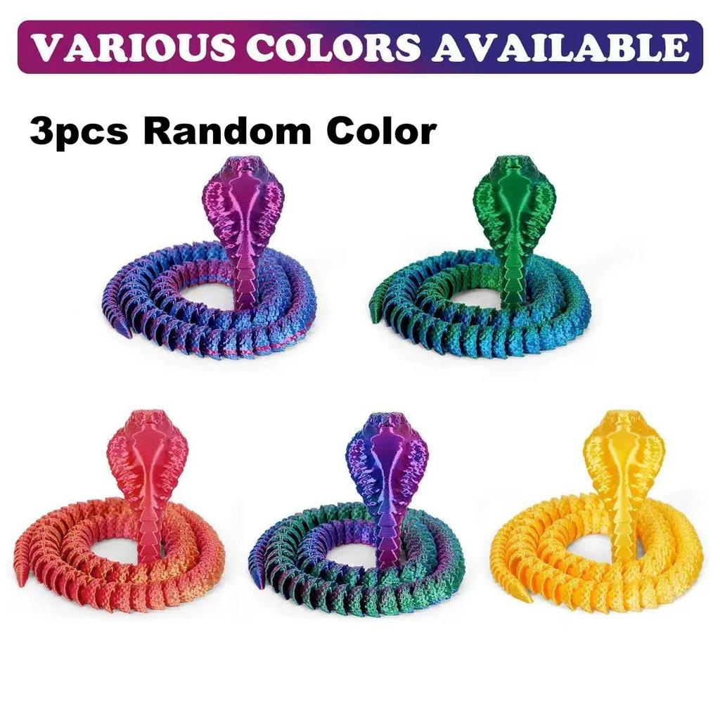3/10Pcs Random Color Cobra Statue Car Dashboard Ornament Home Office Desktop Decoration Collectible Figurine Birthday Christmas