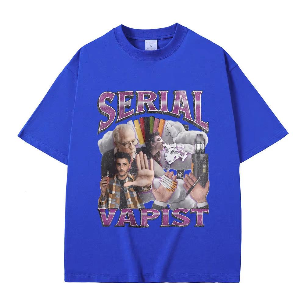 Funny Serial Vapist Graphic T Shirts Unisex Women Fashion Vintage Short Sleeve Male Casual Oversized Pure Cotton Crewneck Tshirt