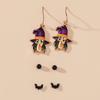 3pcs Set Retro Exaggerated Pumpkin Spider Ghost Skull Stud Earrings for Women Halloween Party Cartoon Cute Witch Jewelry Sets