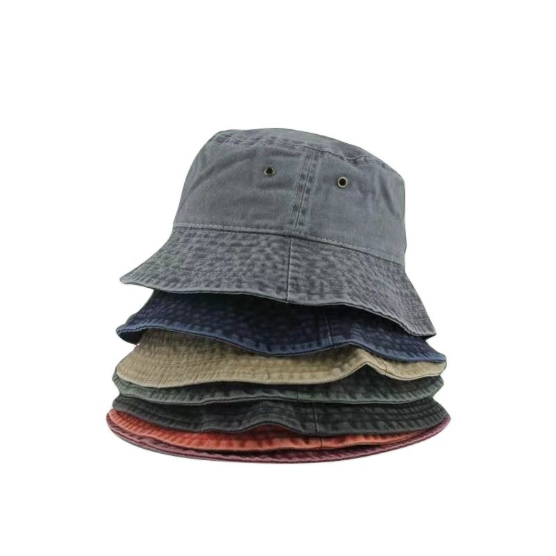 Yto Household Items Women's Washed Denim Solid Color Vintag Bucket Caps Lady Male Spring Summer Autumn Panama Fisherman Cap Hat For Men Fashion Men 55-58Cm