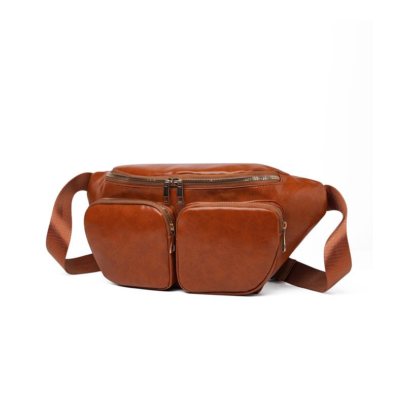 Waist Bag Women's Chest Bag Soft Leather Shoulder Crossbody Bag