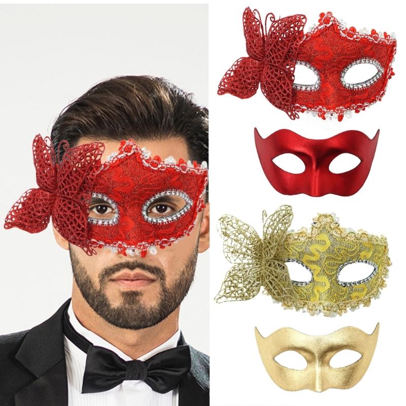 Paar-Maskenballmasken für Damen und Herren, Halloween-Halbgesichtsmasken, Augenmasken für Maskenball, Halloween, Hochzeit, Abschlussball