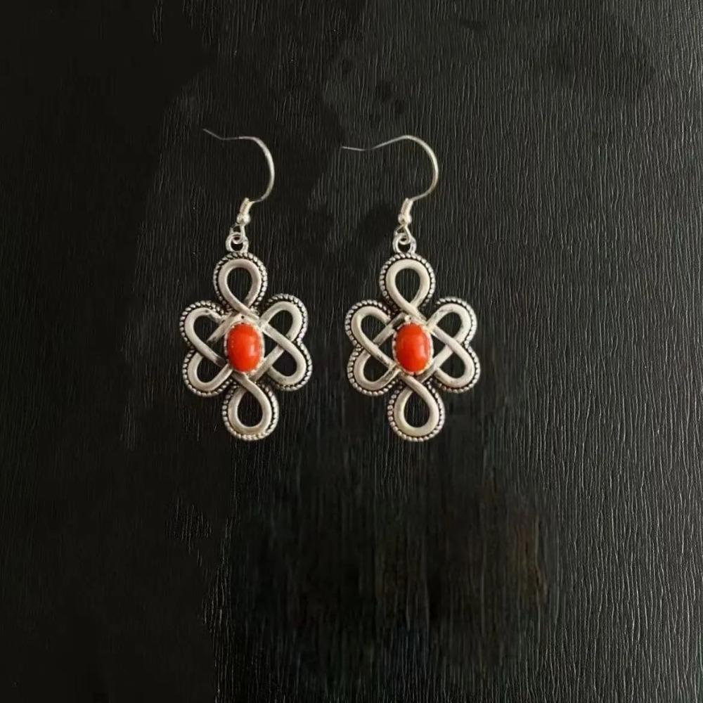 Retro Tibetan Earrings Ethnic Style Versatile Nepalese Niche Earrings Jewelry Stud Earrings Women