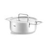 Olla Fissler Pure Collection de 20 cm con tapa de acero inoxidable, compatible con gas IH, fabricada en Alemania, color plata japonesa, de dos asas [Producto autorizado]
