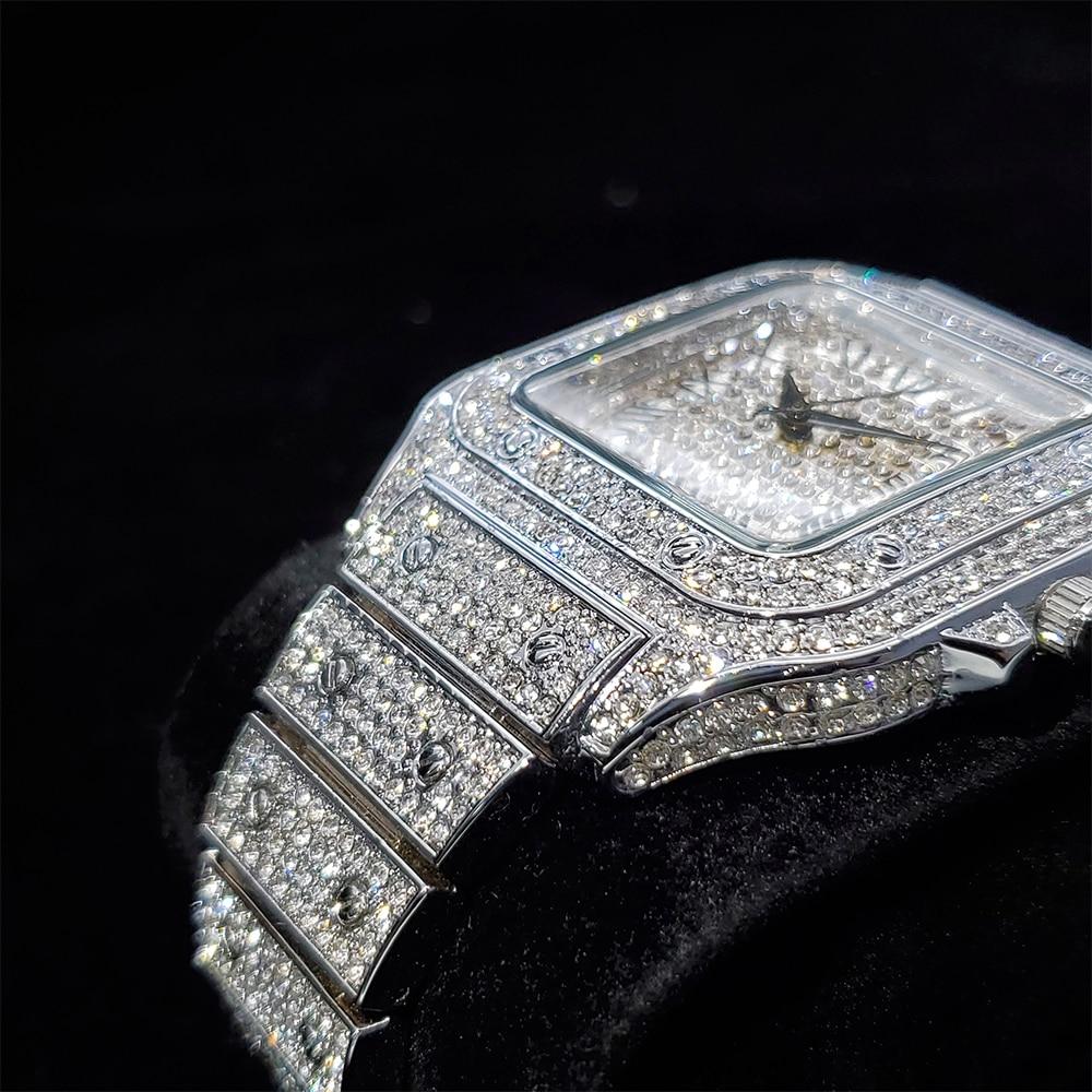 GOSASA - Orologio Unisex Di Lusso Con Cristalli E Diamanti, Cassa 42 Mm, Movimento Al Quarzo, Colori Oro/argento/rosa, Cinturino Acciaio