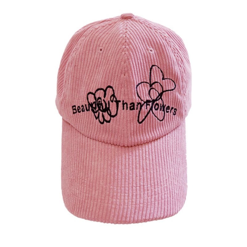 

NOUGHT Beautiful Than Flowers Corduroy Cap / Pink FREE