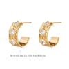 Fashion Gold Jewelry Slightly Inlaid Zircon Stud Earrings Texture Light Luxury Texture Unisex Earrings Hip Hop Punk