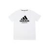 T Shirts Men's White With Black Logo Crew Neck Moderate Straight Fit ADICTKP-WB