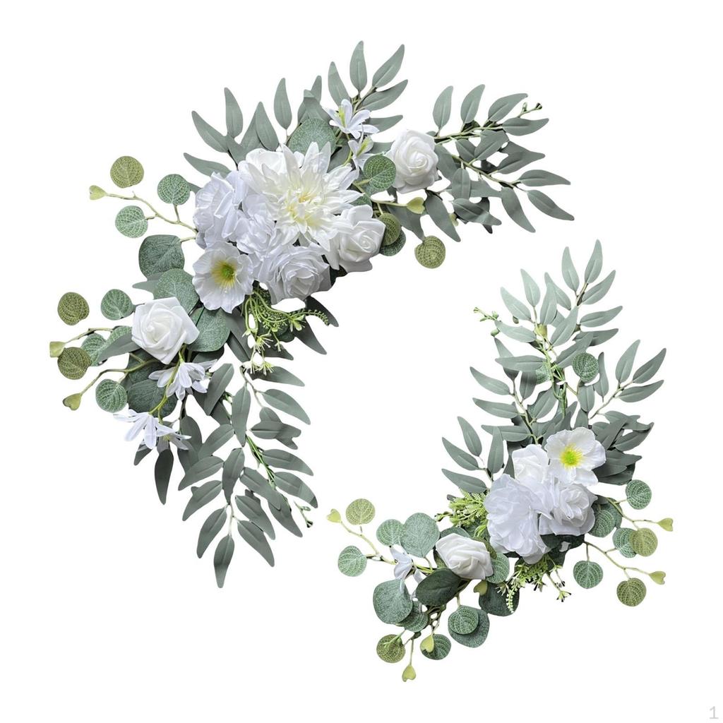 2 Stück Künstliche Hochzeitsbogen Blumen Willkommensschild Blumendekorationen Dekorative Rustikale Hintergrund für